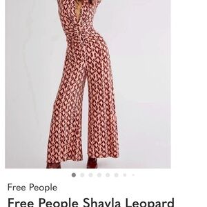 Free People Shayla Leopard Jumpsuit - Pink and Black